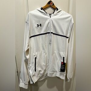 Men’s Under Armor white jacket with hood with tags not worn